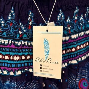 Boho Pants Peacock Harem Pants XL Festival Yoga Lounge NWT